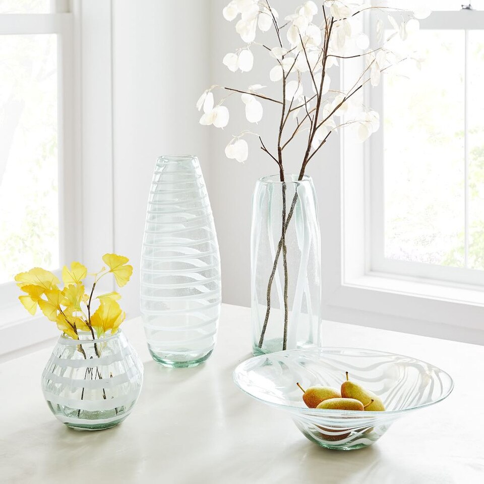 White Mexican Glass Vases West Elm Australia